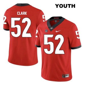 Youth Georgia Bulldogs NCAA #52 Tyler Clark Nike Stitched Red Legend Authentic College Football Jersey ORP4654RS